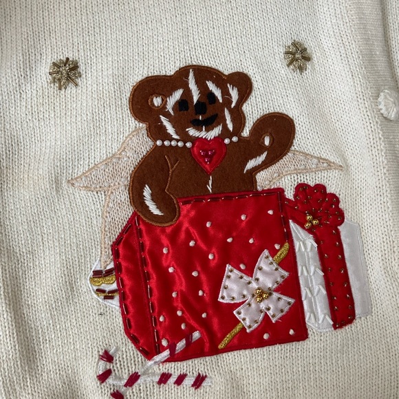 Vintage y2k White Ugly Christmas Knit Cardigan 🔥 - Picture 2 of 4